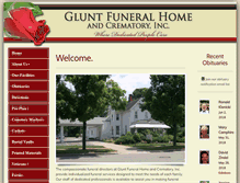 Tablet Screenshot of gluntfuneralhome.com